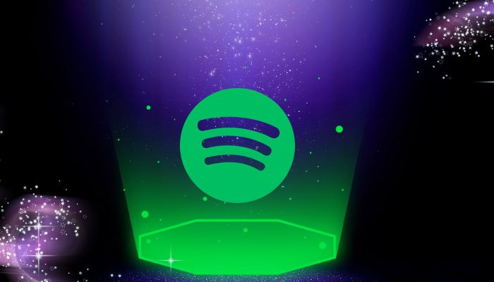Magic sparkling and Spotify logo