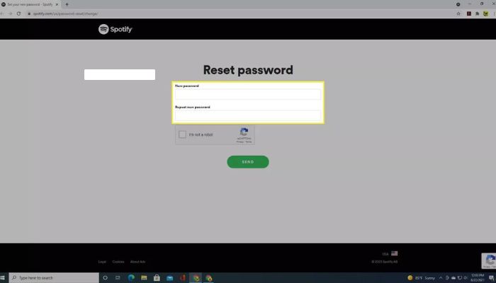 Reset Password For Spotify 