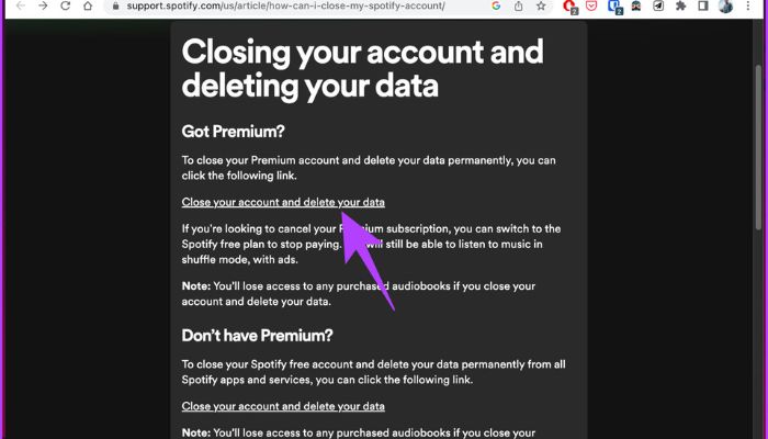 Premium account delete